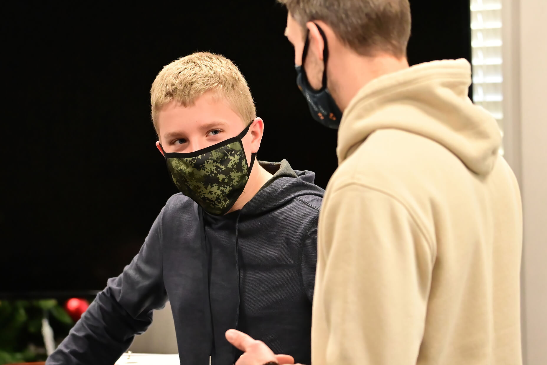 student in mask