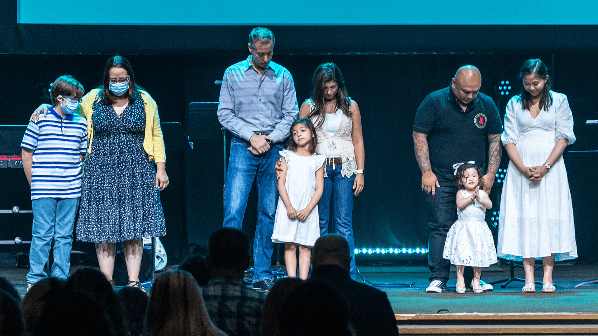 family praying