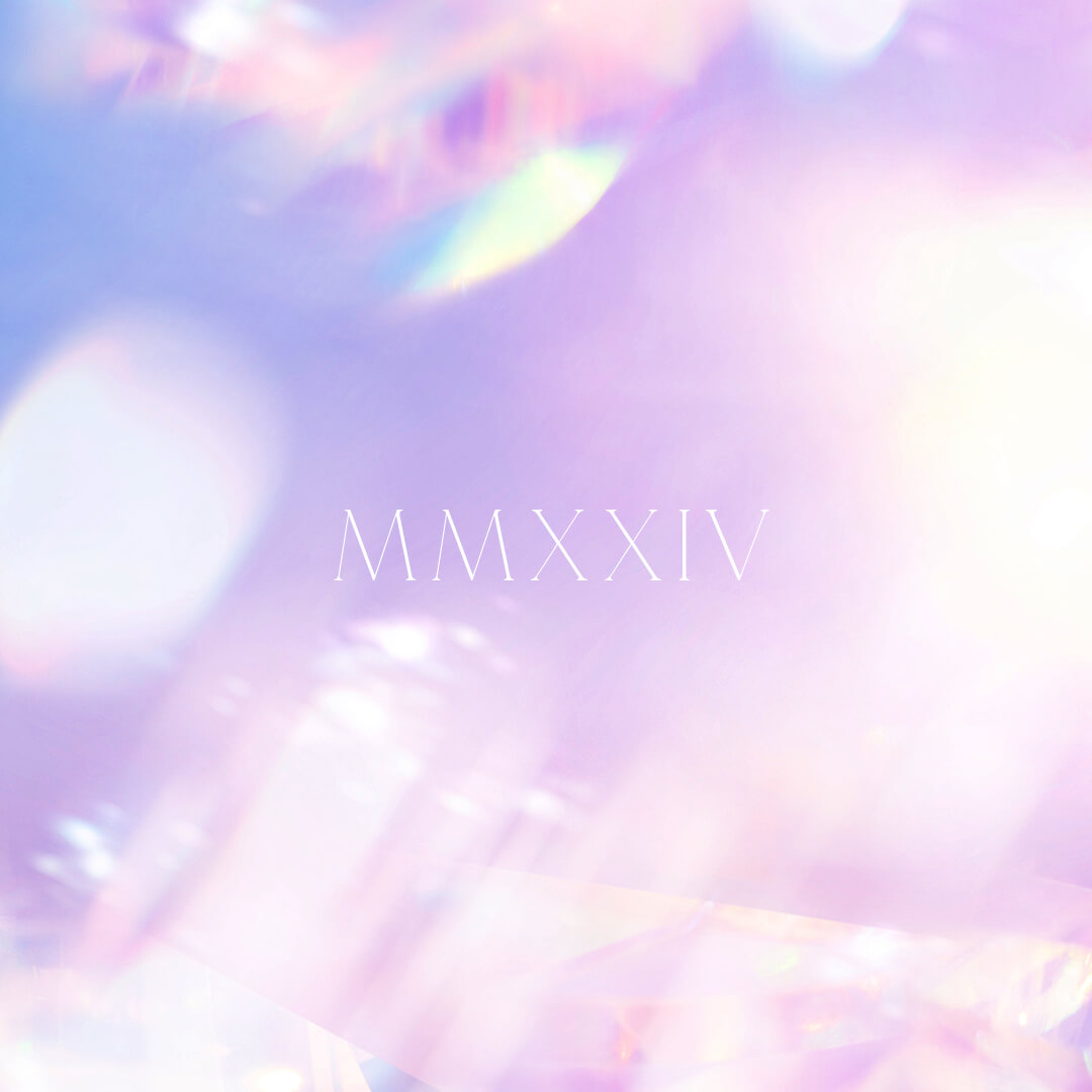 mmxxiv album cover with wispy purple clouds